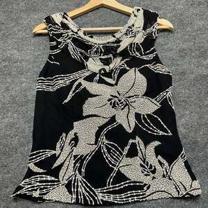 100% Silk Beaded Sean Collection Cowl Neck Sleeveless 90s Y2K Party Formal Top